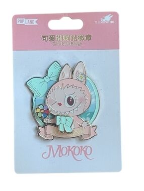 PopLand Exclusive Mokoko Cute Bow Badge, Enamel Pin, Brand New